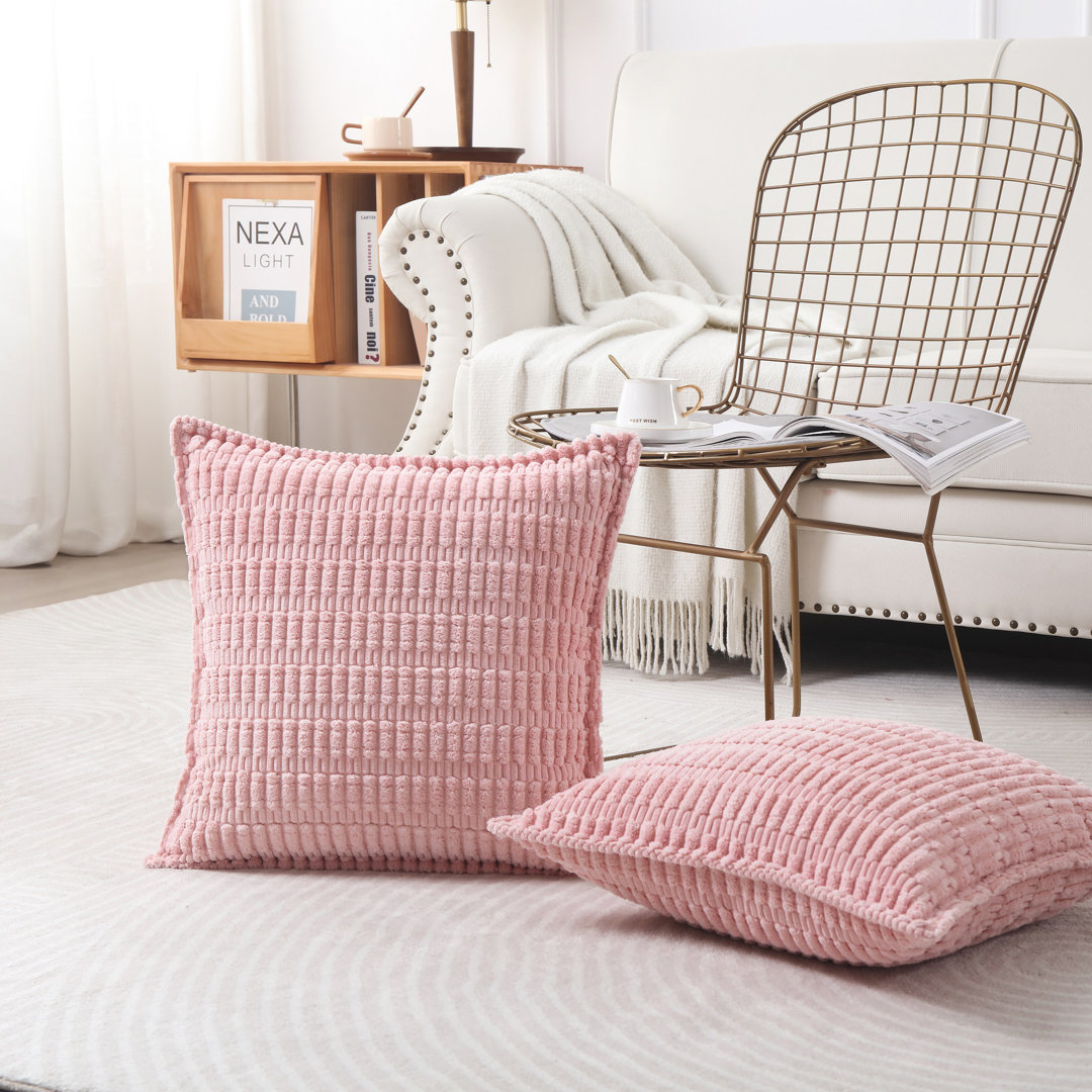 Boucle Ottoman Decorative Pillow Covers Farmhouse Boho Corduroy Cushion Cover